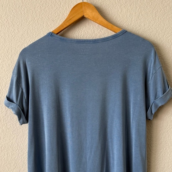 American Eagle Soft & Sexy Blue Roll Sleeve Crewneck Pocket T Shirt Size Small - Picture 7 of 11